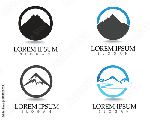 Mountain logo and symbols template icons vector app