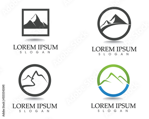 Mountain logo and symbols template icons vector app