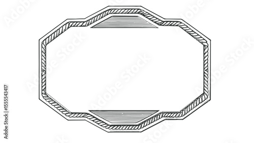 Intricate frame with rope design  lined corner accents octagon shape