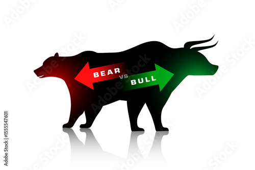 bull vs bear stock market trade volatility concept