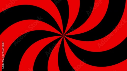 Vibrant Abstract Spiral Pattern in Red and Black Creating a Dynamic Visual Illusion with Geometric Swirls and Curves