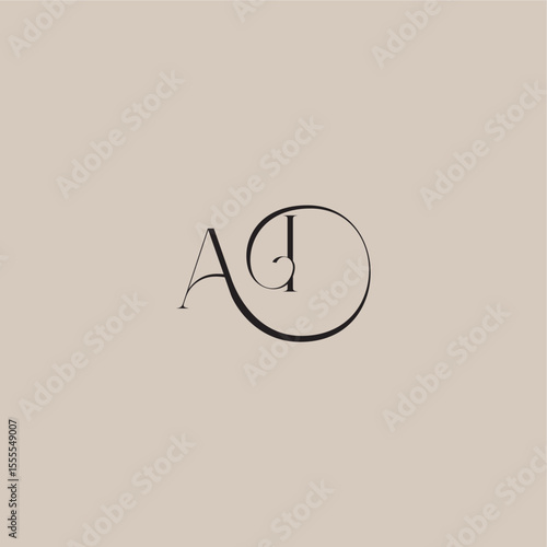 monogram wedding logo elegant and luxury style AI dinamyc curvy initial concept letter