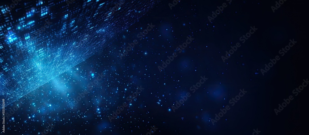 Obraz premium Abstract digital network, deep blue