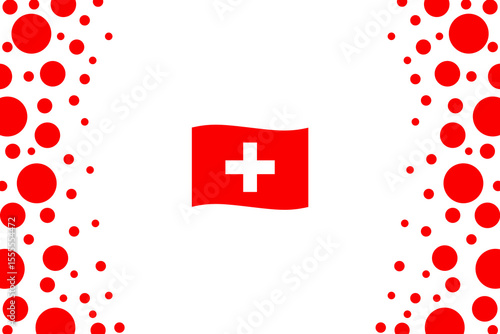 Swiss Flag Celebration Background with Circular Red Elements