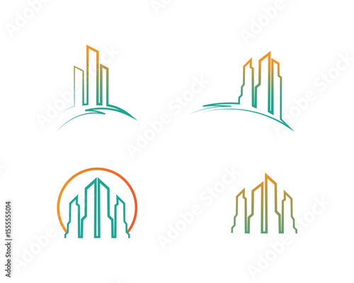 Real estate and home buildings logo icons template