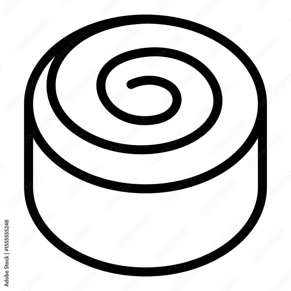 Fototapeta premium Cinnamon roll icon. Vector line icon