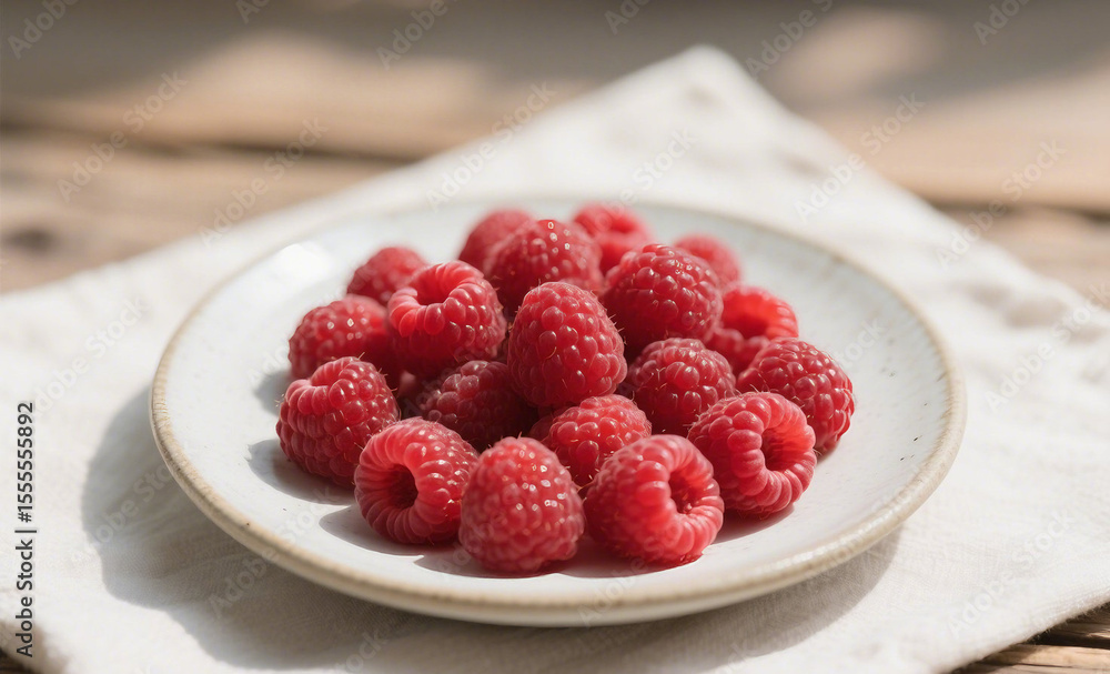 fresh raspberries on a plate fresh raspberries on a plate