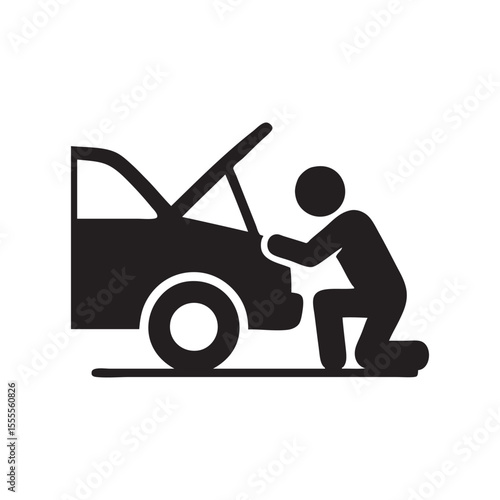 Mechanic repair the vehicle icon
