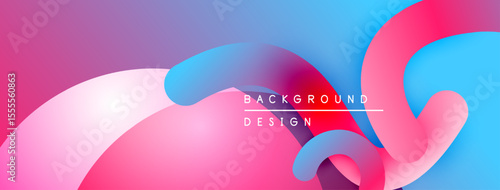 Abstract fluid shapes blend vibrant pinks, blues, purples. Modern design evokes movement, energy, visual appeal. Background features text background design.