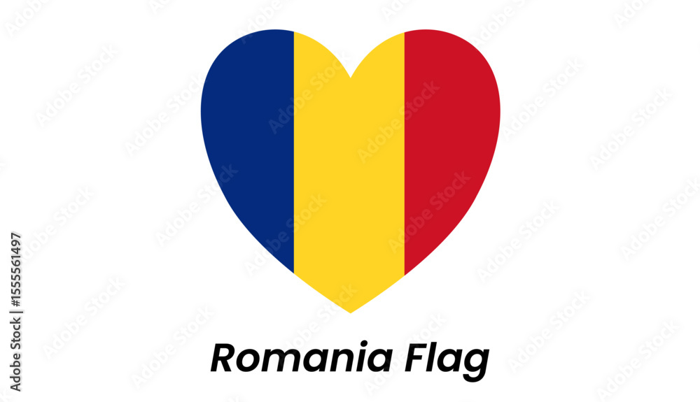 Fototapeta premium Romania flag icon with vertical blue, yellow, and red stripes in a minimalist flat style