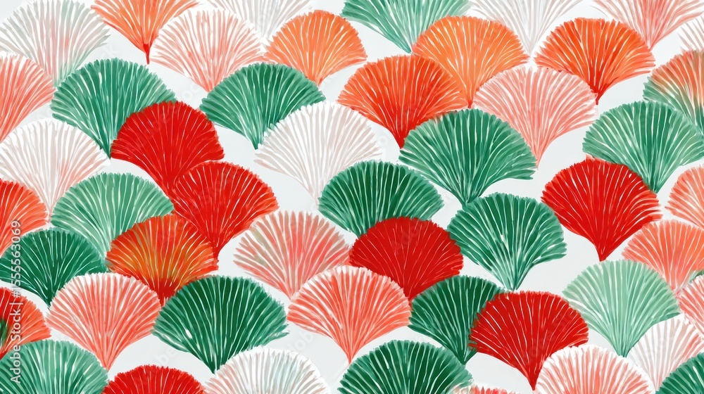 Fototapeta premium Abstract pattern of fan-like shapes
