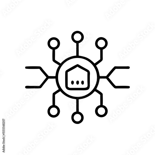 Future technology concept with interconnected network design  