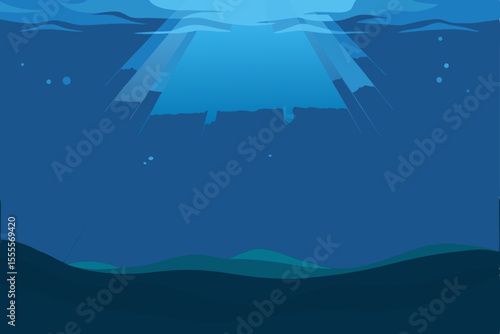 Ocean Depth Underwater Rays of Light Illuminating the Abyssal Plain