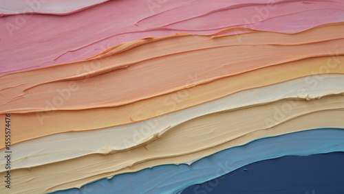 Textured abstract background with layered pastel paint strokes in warm and cool tones