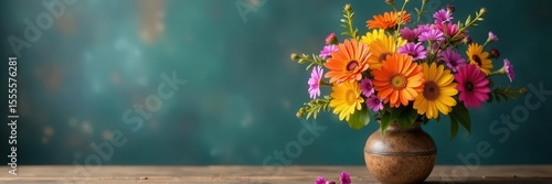 Wallpaper Mural Vibrant bouquet of wildflowers in a rustic vase , image, field Torontodigital.ca