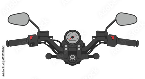 Vector Illustration of Motorcycle Handlebar – Steering Wheel Design for Biker and Automotive Projects