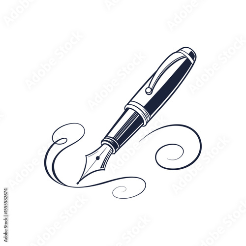 The fountain pen icon. Adobe Illustrator Artwork