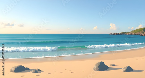 Tropical beach, Beach scene, Palm trees beach, Ocean waves, Sunny beach, Exotic beach, Beach landscape, Tropical paradise, Beach holiday, Blue sea, White sand, Summer beach, Island beach, Beach with h