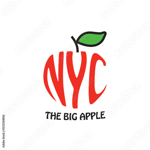 New York city typography design. The big apple. For apparel, t-shirt, print, home decor elements, greeting card, poster. Vector illustration
