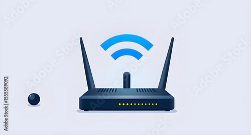 WiFi modem, Internet modem, Wireless router, Modem icon, Modem with antennas, WiFi router, Network modem, Home WiFi device, Modem vector, Modem illustration, Internet device, Wireless modem, Modem wit