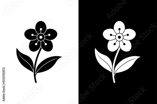 forget me not flower icon silhouette design illustration
