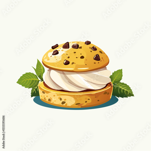 Delicious Chocolate Chip Cream Puff Pastry Dessert