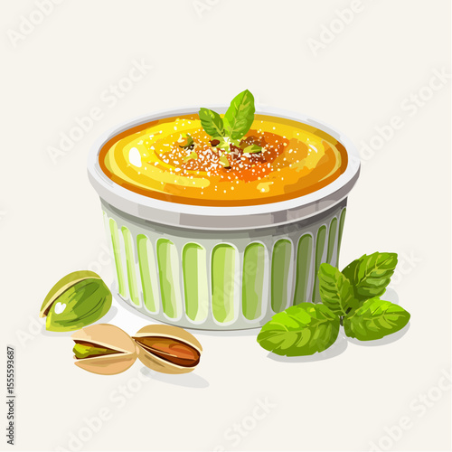 Delicious Pistachio Crème Brûlée Creamy, Caramelized Dessert