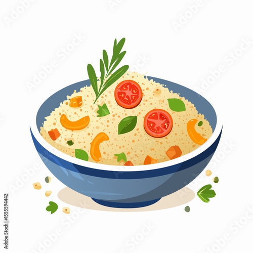 Delicious and Healthy Couscous Bowl with Vegetables