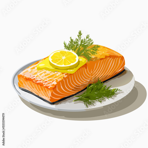 Delicious Baked Salmon Fillet with Lemon and Dill