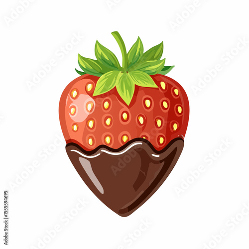 Delicious Chocolate-Covered Strawberry A Sweet Treat Illustration