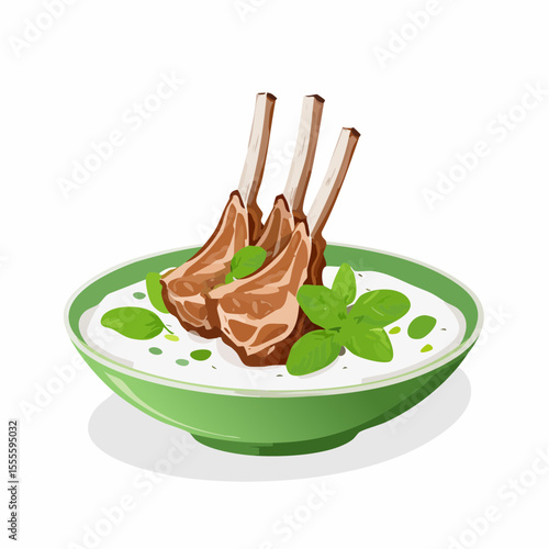 Delicious Roasted Lamb Chops with Creamy Herb Sauce
