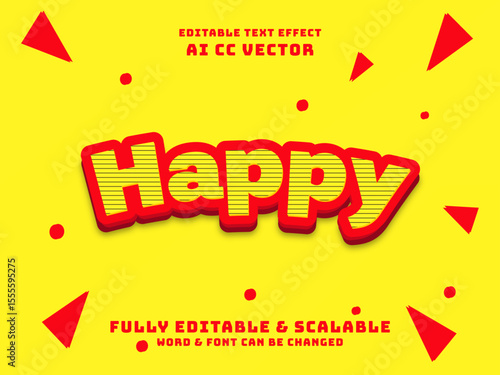 happy 3d bold editable text effect
