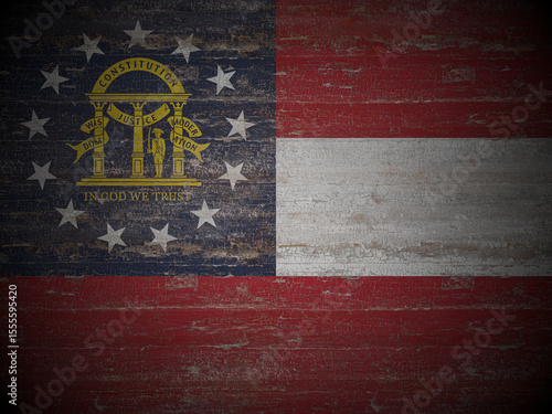 Old wooden Georgia state flag