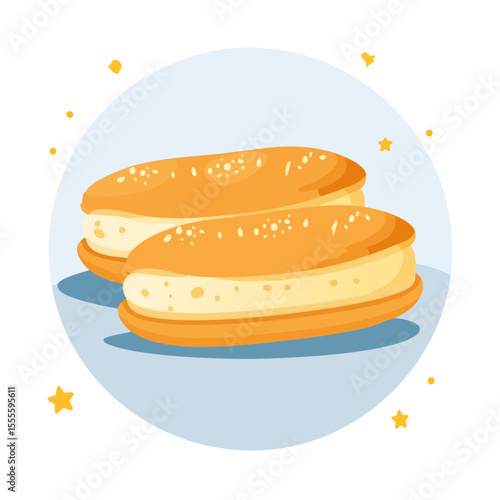 Delicious Golden Brown Cream Puffs A Sweet Treat Illustration