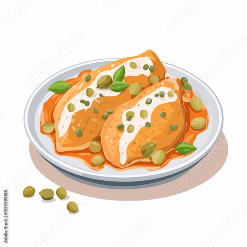 Delicious Creamy Tomato and Capers Chicken Breast Dish