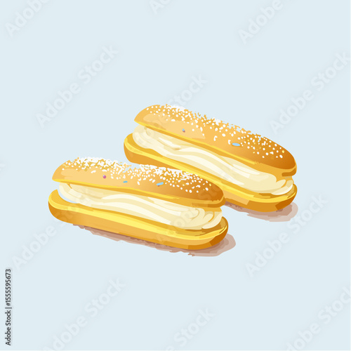 Delicious Cream Puffs A Sweet Treat Illustration