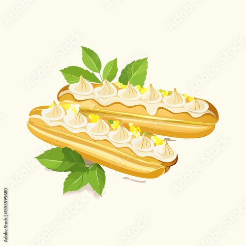 Delicious Cream Puffs A Sweet Treat Illustration