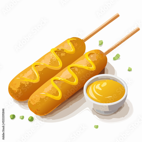 Delicious Corn Dogs with Mustard A Classic Fair Food Treat