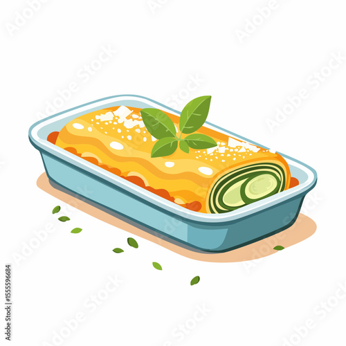 Delicious Homemade Spinach and Ricotta Cannelloni in a Baking Dish