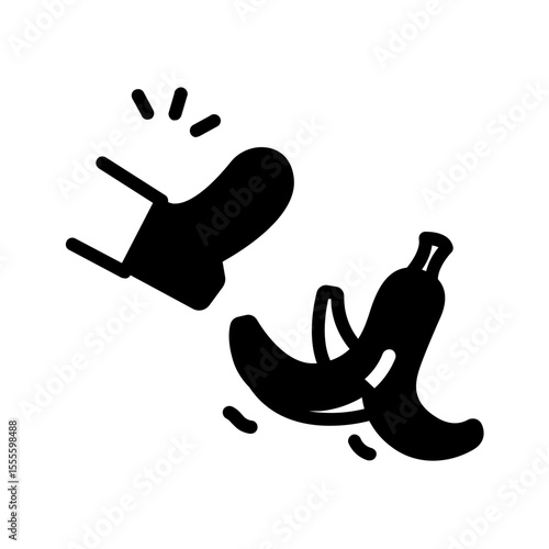 Vector solid black icon for Squeezing prank