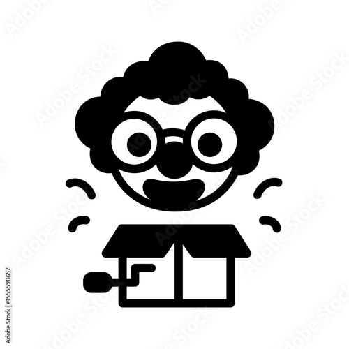 Vector solid black icon for April fool