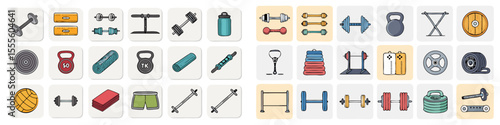 vector set of Gym Tools Icons