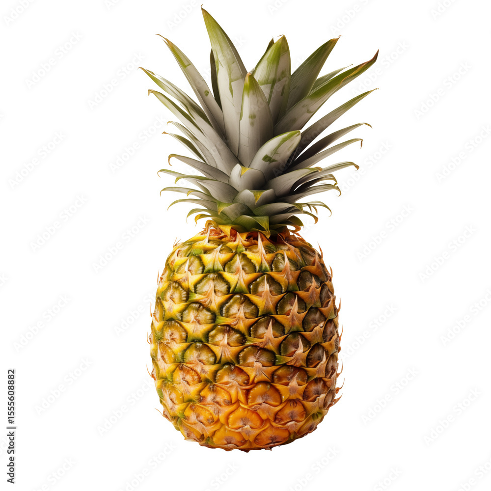 Fototapeta premium Fresh pineapple, isolated, transparent background, no background