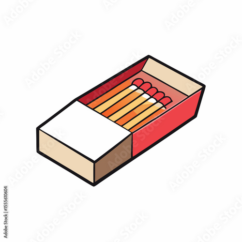 Hand drawn line art matches in a box graphic design