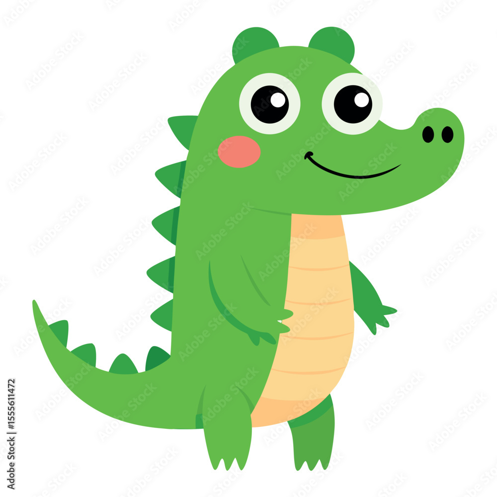 Fototapeta premium Charming crocodile character illustration with a friendly smile