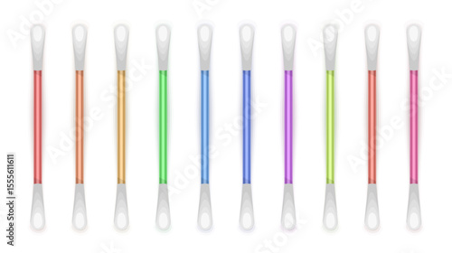 Single Use Cotton Swab ear cotton swabs on a white