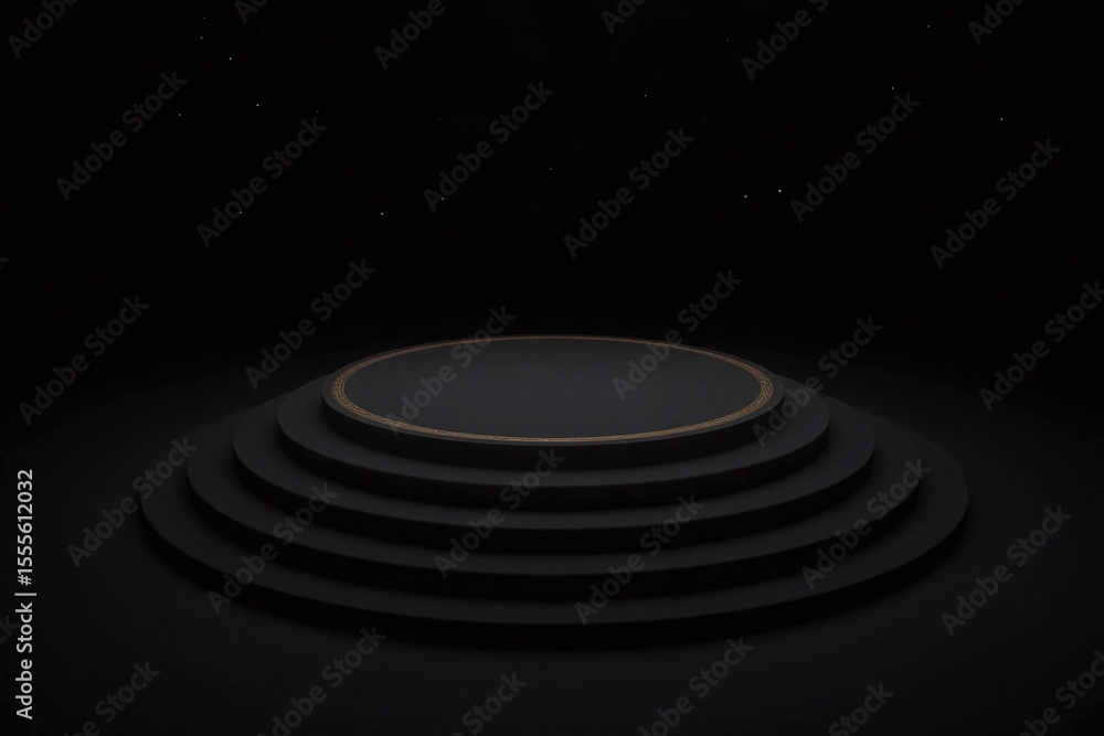 Fototapeta premium stage with a spotlight and stairs in the middle of it