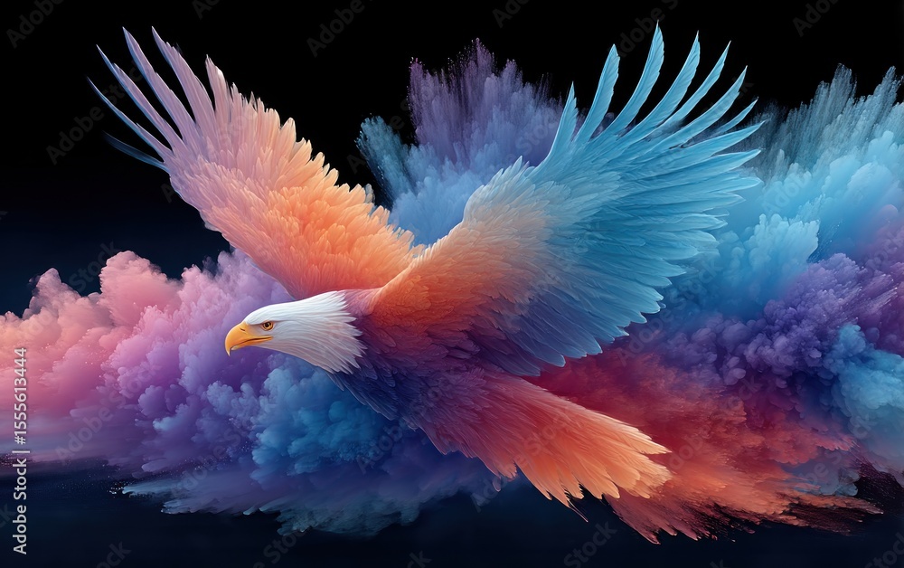 Obraz premium Colorful eagle in flight