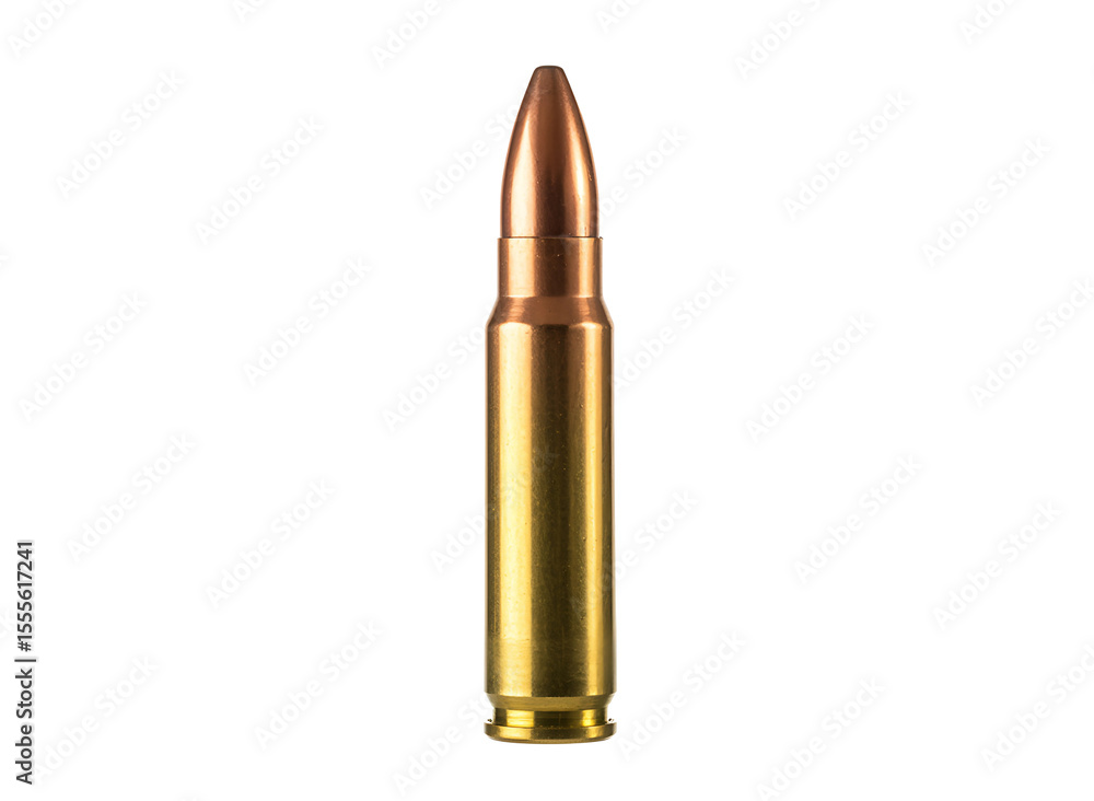 Two rifle cartridges with copper jacketed bullets isolated on transparent background Two rifle cartridges with copper jacketed bullets isolated on transparent background