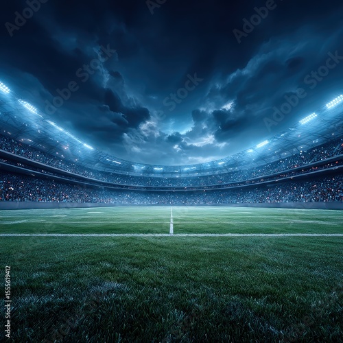 Empty stadium at night